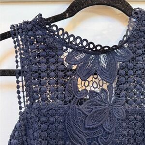 Whistles Midnight Blue Lace Dress